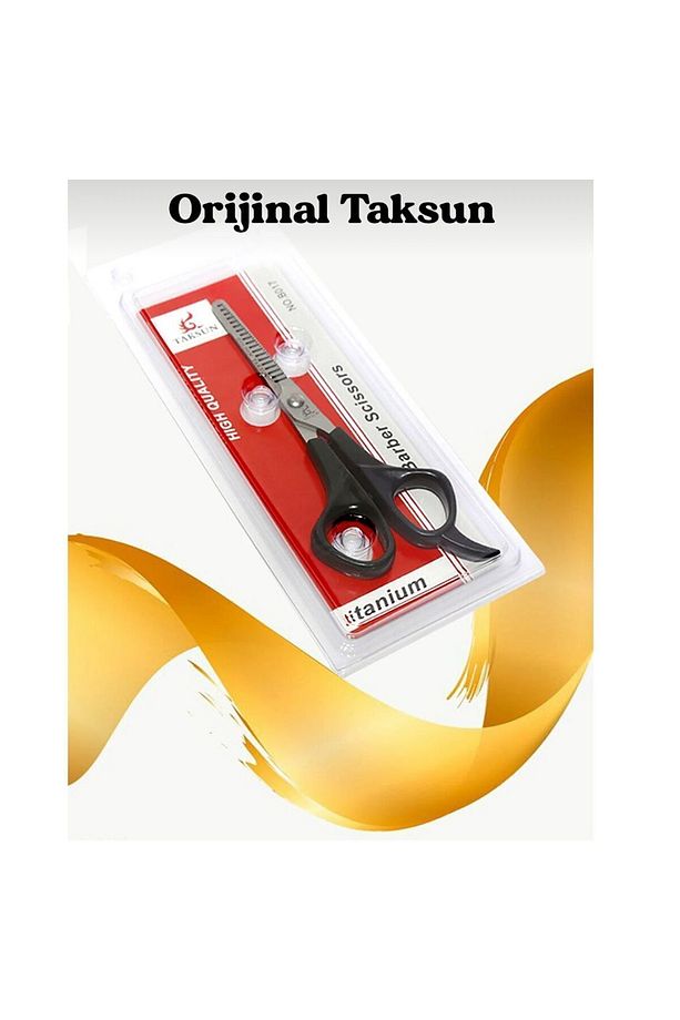 Siyah Orijinal Süper Kalite Titanium Kuaför Berber Ara Makası Kuaför Berber Makası - 1