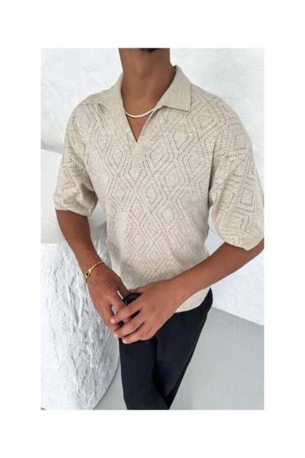 Openwork Oversize Knitwear T-Shirt