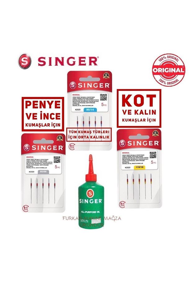Ev Tipi Dikiş Makine İğneleri ve 100 ml Yağ - 1