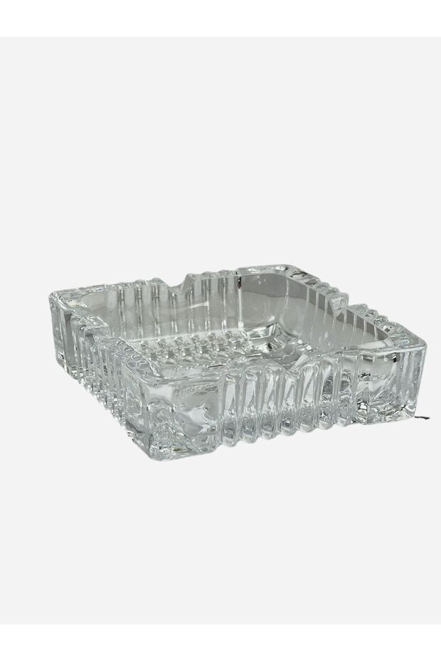 BİSTRO CUTTER CRYSTAL LUXURY GLASS ASH TABLE LARGE SQUARE 07