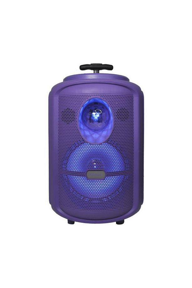 KTS-2111 Mor RGB Ledli Mikrofonlu Tekerlekli Bluetooth Hoparlör Speaker - 4