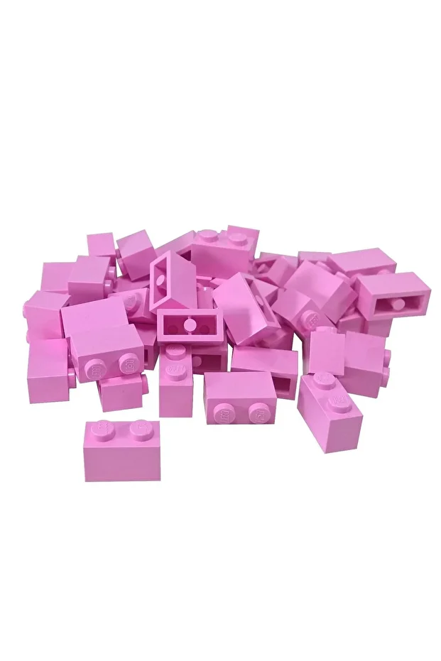 Orjinal Aksesuar Custom Moc Creator Brick 1 X 2 Açık Pembe Tuğla 4 Adet Gönderilecek - 1