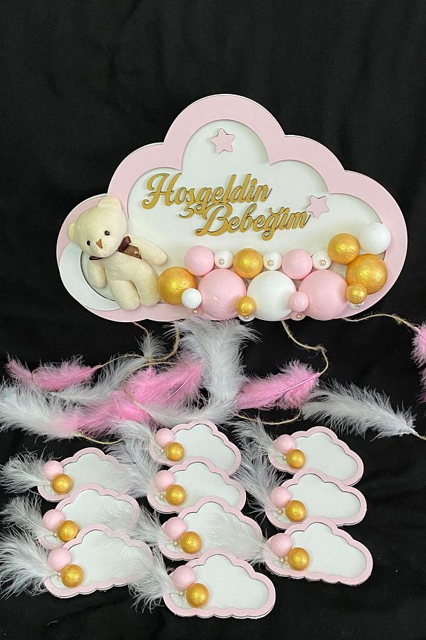 Bubble Ledli Bulut Bebek Kapı Süsü Ve Bulut Bebek Magnet 10 Adet - 1