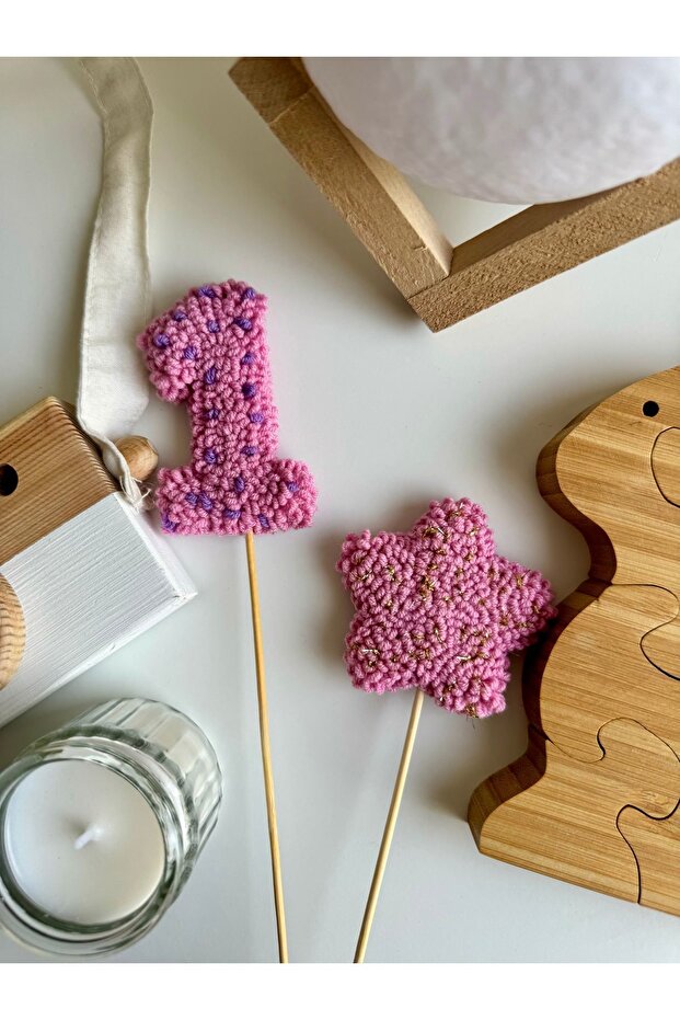 Punch Yaş Rakam Ve Simli Yıldız Pasta Süsü - 2