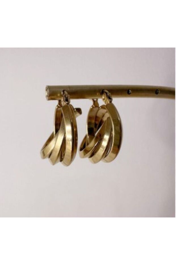 مجموعة حلقات ذهبية ثلاثية ملتوية - 1