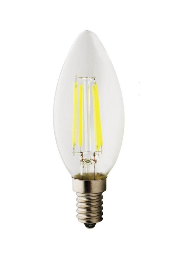 Şeffaf Cam Rustik 4w C35 Mum Tipi Led Filament Ampul E14 Sarı Işık Dekoratif Vintage Aydınlatma - 1