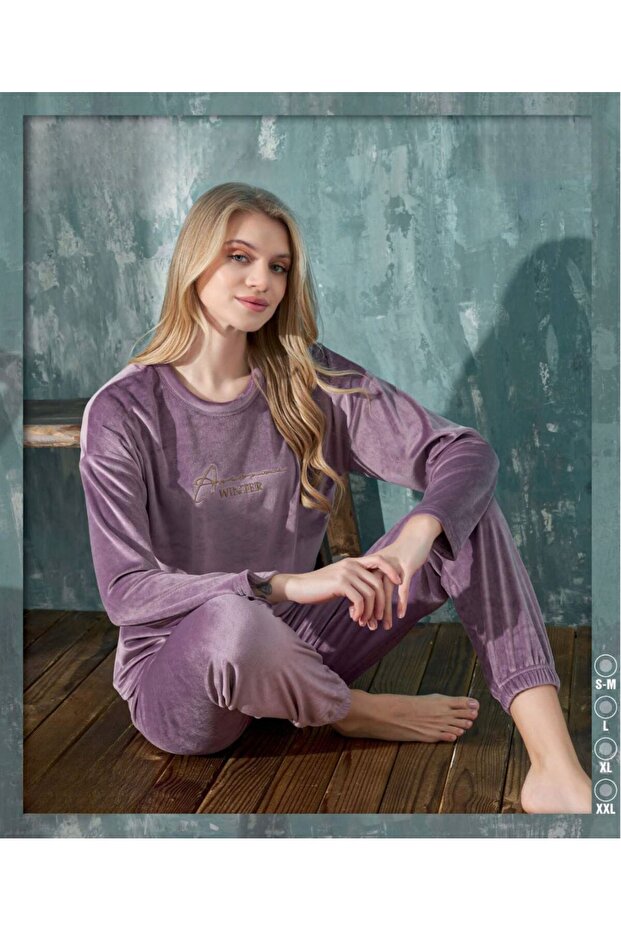 Women's Long Sleeve Velvet Pajama Set