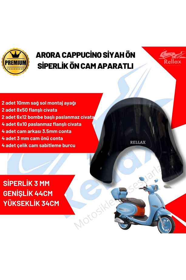 Arora Cappucino Uyumlu Siperlik Siyah Ön Siperlik Ön Cam Aparatlı - 1