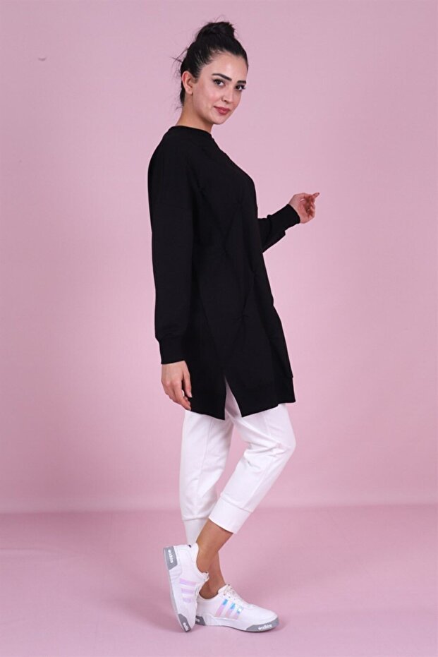 30644 طاقم الرقبة 2 خيط سترة سوداء - 2