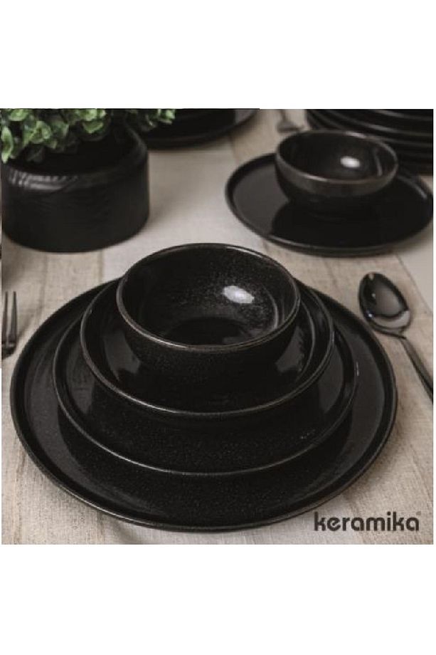 Nordıc 24 parça 6 Kişilik Yemek Takımı Twinkle Siyah msh - 1