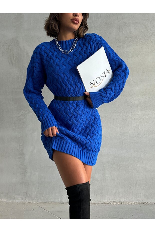 Cross Braided Casual Knitwear Tunic