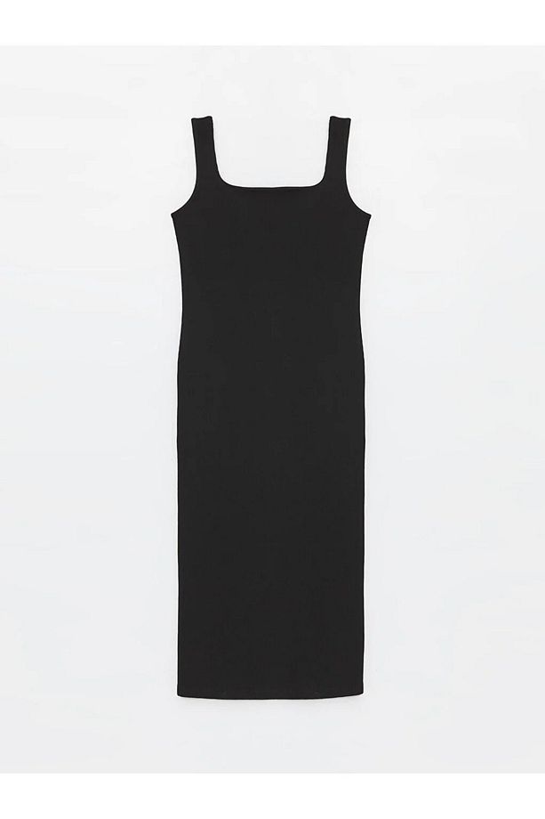 LCW Vision Kadın Kare Yaka Düz Bodycon Elbise - 4