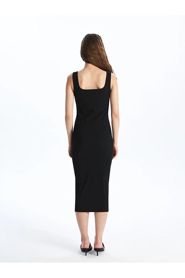 LCW Vision Kadın Kare Yaka Düz Bodycon Elbise - 2