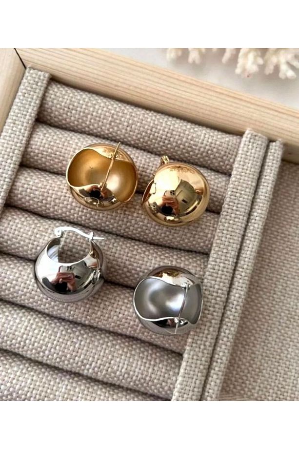 Gold Vip Seri Mango Top Model Kadın Marka Çelik Küpe - 3