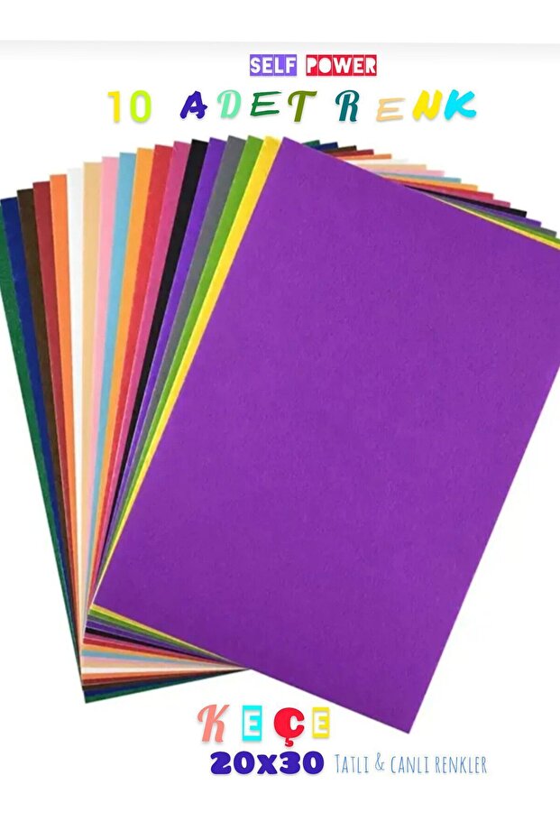 Colored Felt 20X30 cm 10 Colors 180 Gr Thin for Activity Hobby
