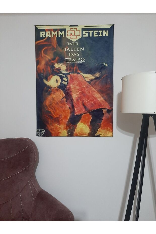 Rammstein Patterned Flames Design Wall Tapestry