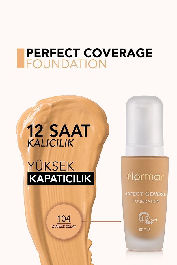 Yoğun Kapatıcı Su Bazlı Fondöten(SICAK ALT TON)-perfect Coverage Foundation-104 -8690604085927 - 5