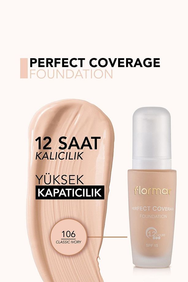 Yoğun Kapatıcı Su Bazlı Fondöten (SOĞUK ALT TON) - Perfect Coverage Foundation -106 - 8690604085941 - 5
