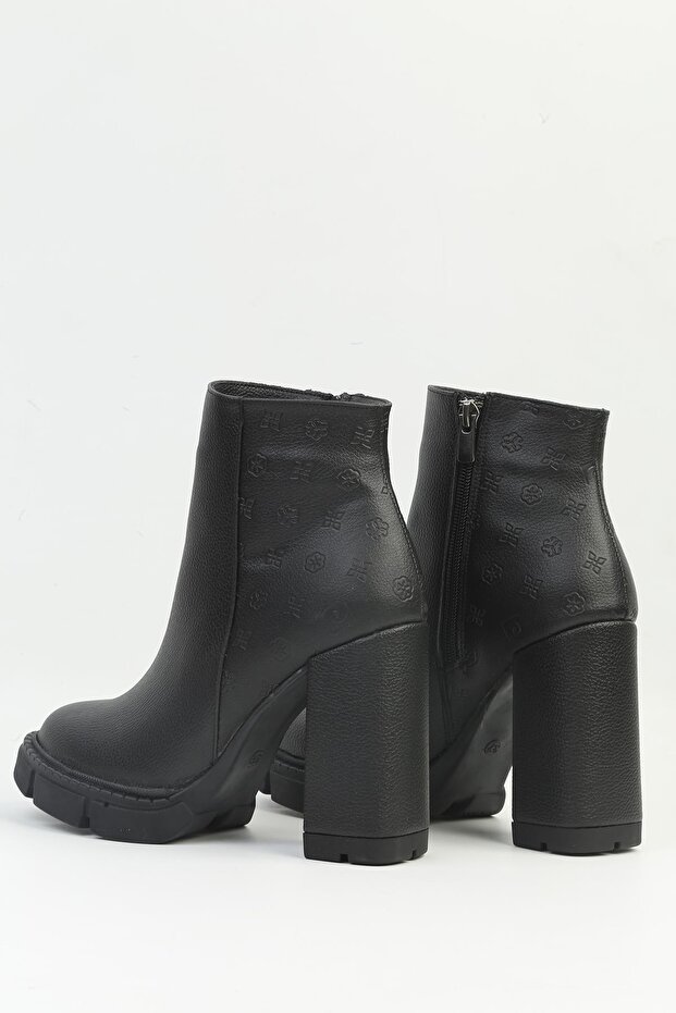 ® | PC-54112 Kadın Siyah Platform Topuklu Bot - 3