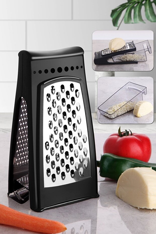 Luxury Stainless Steel Black Container Grater - Professional Grater