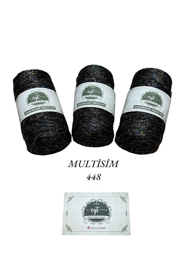 Simli 100 Gr Polyester Makrome Ipi 3 Mm - 120 M Supla Ip ve çanta ipliği - 1
