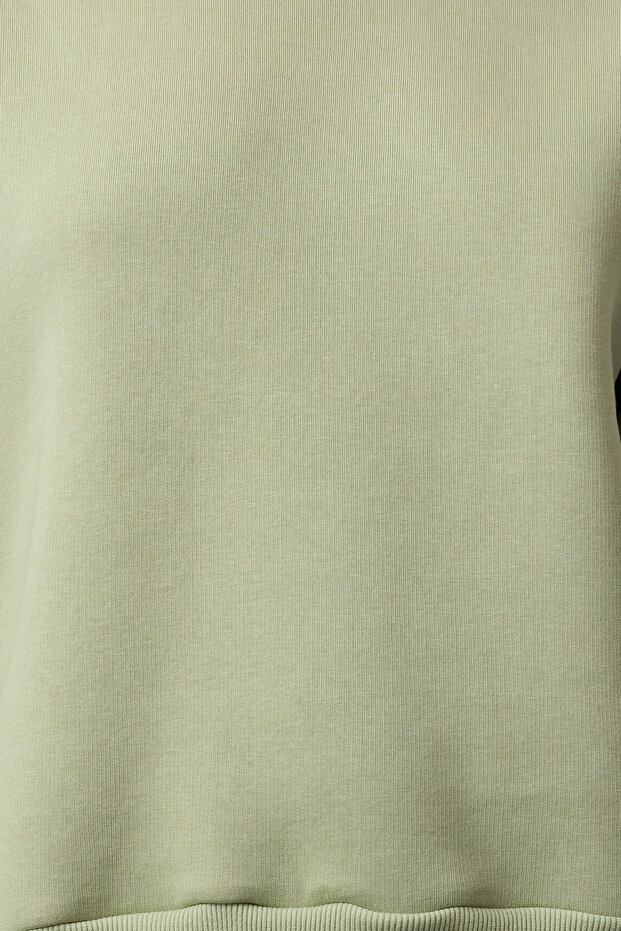 Mint Kalın İçi Polarlı Regular/Normal Kalıp Bisiklet Yaka Basic Örme Sweatshirt TWOAW24SW00101 - 5