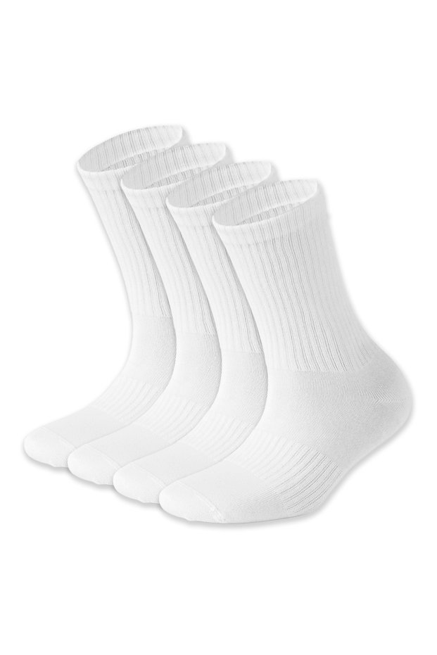 4 Pairs Women Men Sports Socks with Arch Support and Compression Tennis Socks Black White