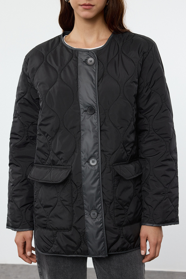 Siyah Oversize Mont TWOAW23MO00134 - 7