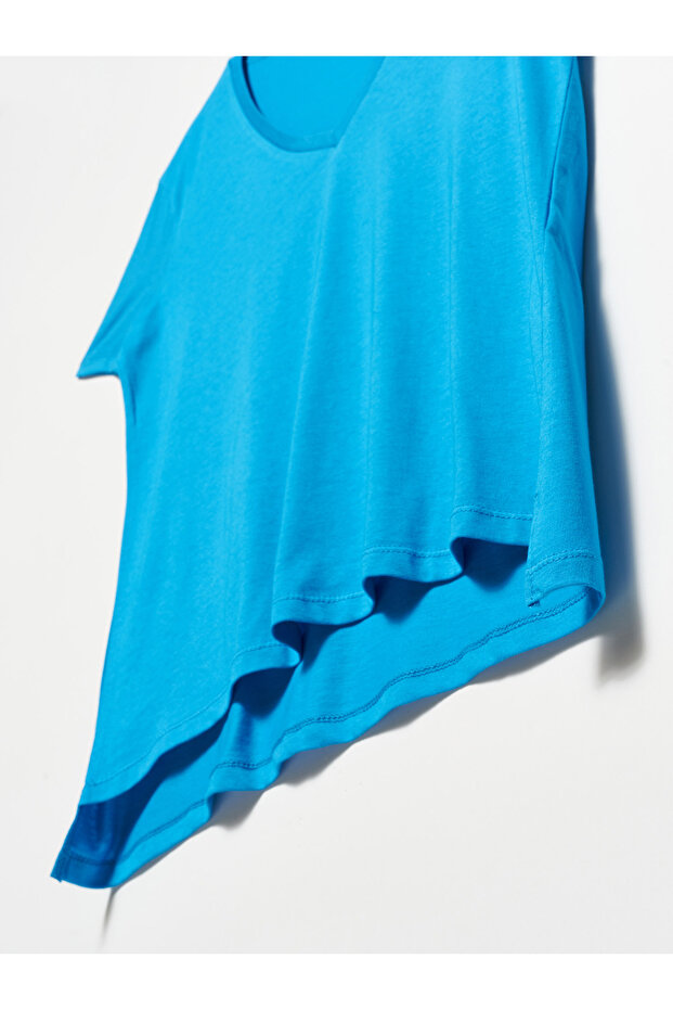 3470 V Yaka Basic T-shirt-saks - 2