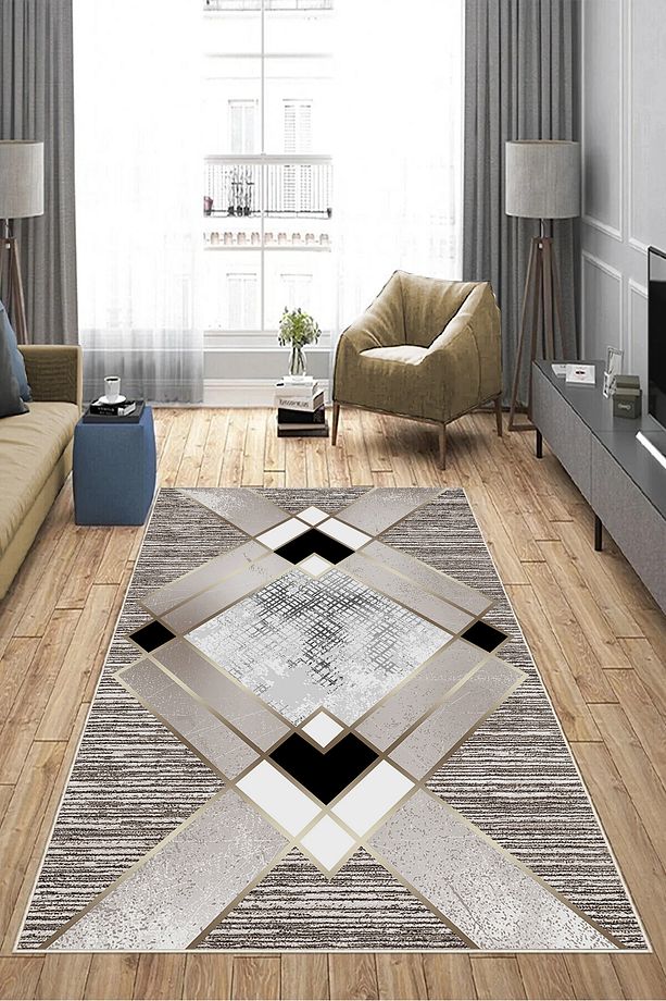 Dijital Baskı Dört Mevsim Kaymaz Deri PVC Taban Yıkanabilir Yolluk Koridor Mutfak Ve Salon Halısı - 5