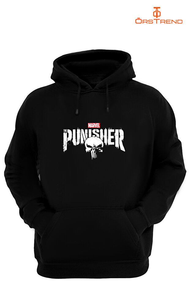 Punisher Baskılı Unisex Kapşonlu Sweatshirt - 2