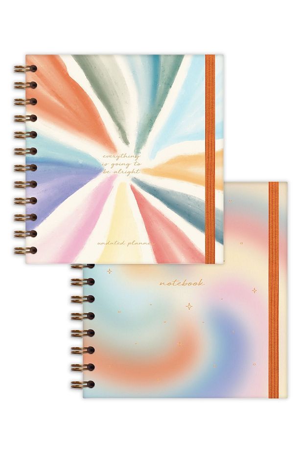 15x15 cm Kare 2'li Set Spiralli Süresiz Planlayıcı Ajanda ve Defter - 7