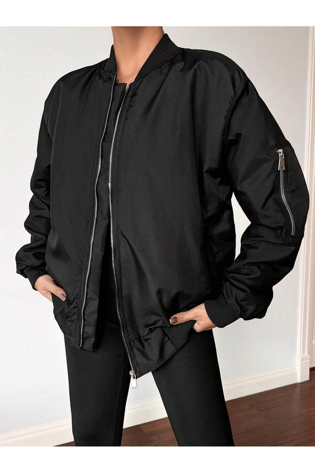 Bomber Jacket Μαύρο - 3