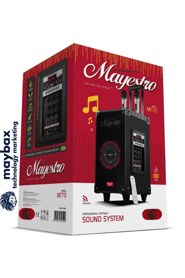 Şarjlı Kablosuz  Çift Mikrofonlu Hoparlör Karaoke Sistemi Taşınabilir Amfi Büyük Bluetooth Hoparlör - 8