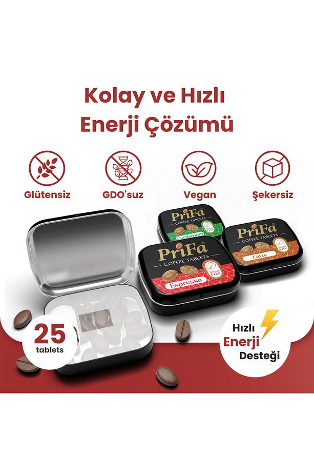 Kahve Tabletleri | Mix (2x Espresso, 1x Latte, 1x Kakule) | Şekersiz | Vegan | Emilebilir Kahve - 2