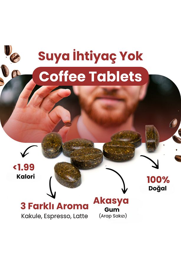 Kahve Tabletleri | Mix (2x Espresso, 1x Latte, 1x Kakule) | Şekersiz | Vegan | Emilebilir Kahve - 3