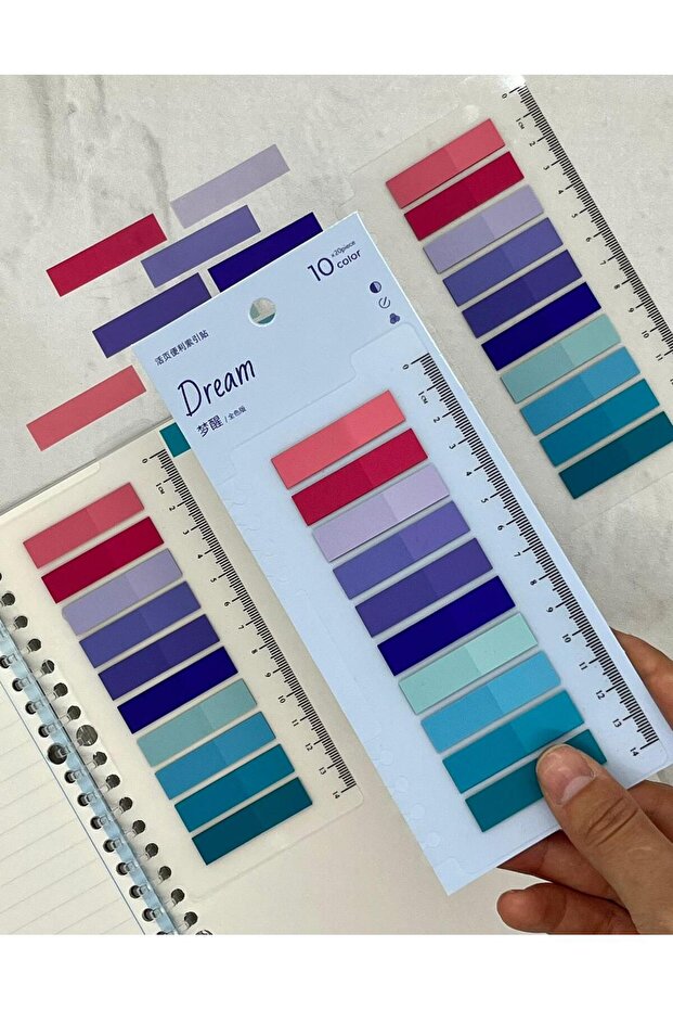 10 Colorful Ruled Dream Transparent Pet Index Sticker/Index/Postit/Post-It/Bookmark/Note Paper