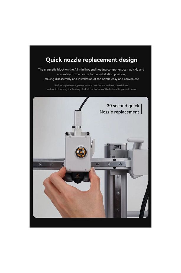 Bambu Lab A1, A1 Mini Hotend Seti - Çelik Nozzle - 3