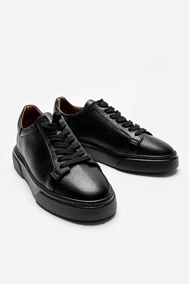 Black 100% Genuine Leather Ultra Comfortable Men's Casual Shoes Luass25Al0041