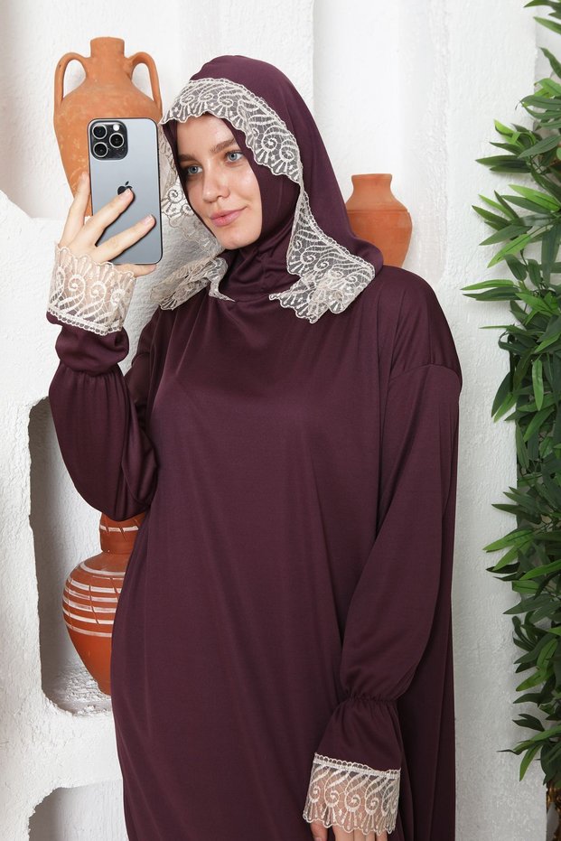Seasonal Women's Prayer Dress - Hijab Headscarf, Anti-Sweat Clothing and Flowy Ferace