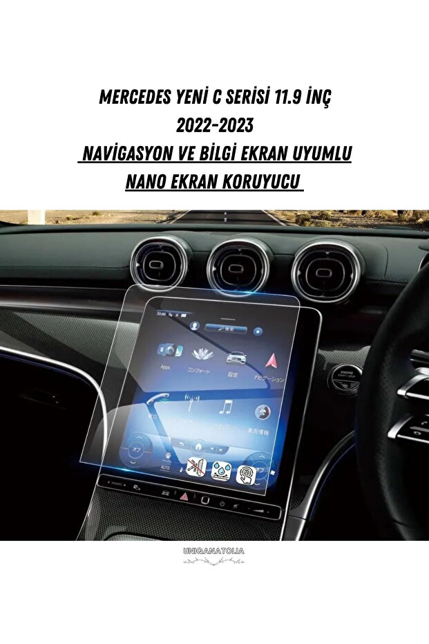 Mercedes New C Series 11.9 Inch Navigation and Information Display Compatible Nano Screen Protector - 1