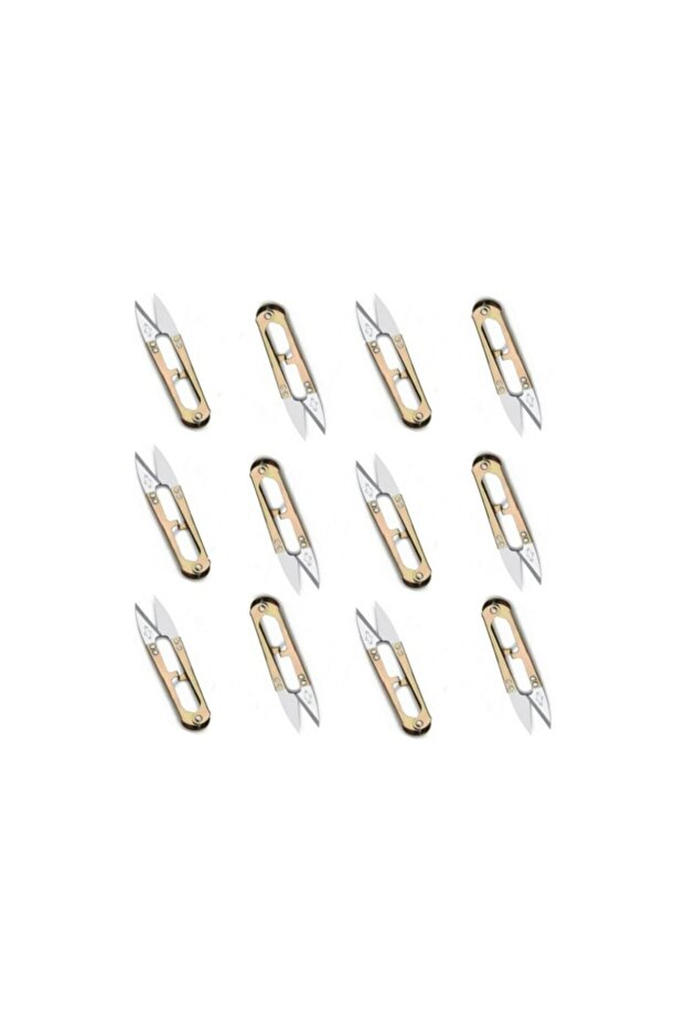 Fdm Tc-805 Metal Spring Thread Cleaning Scissors 4.5 Inch 11.25 cm Nickel Plated Snap Scissors - 12 Pieces