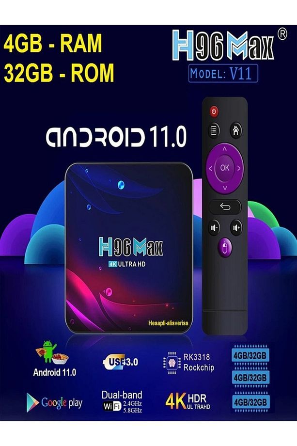 H96 Max V11 32 Gb Androıd Tv Box H96 Max 4k Androıd11 - 3