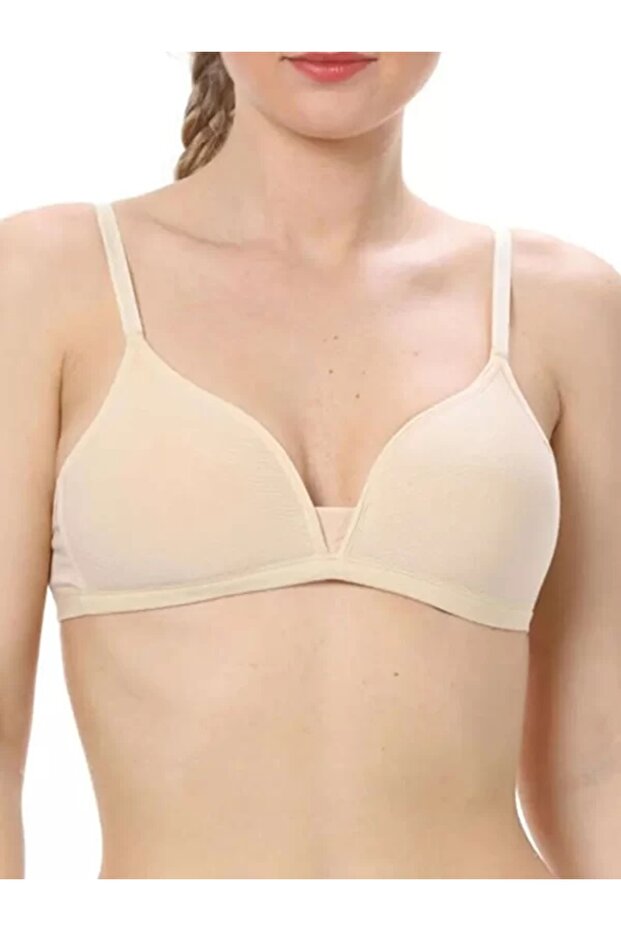 Skin Color Wire-Free Cotton Modal Soft Covered Soft Bra