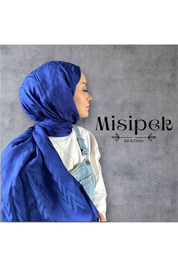 Zigzag Pattern Silky Jacquard Shawl - 1