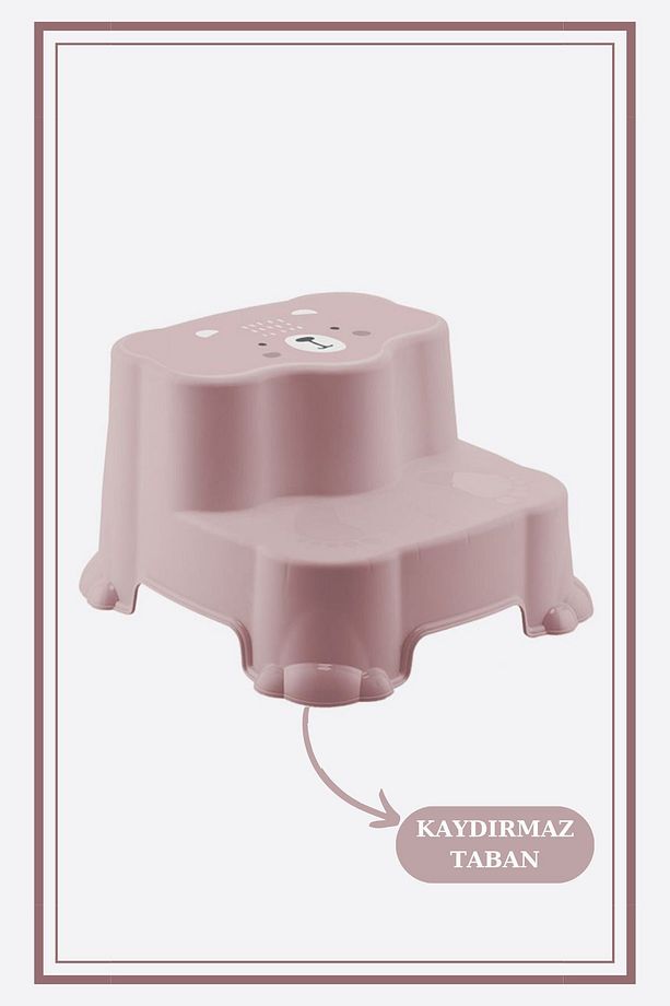 Onikiden Klozet Tuvalet Alıştırma Adaptörü + Kaydırmaz Çift Basamaklı Çocuk Taburesi 2'li Set - 5