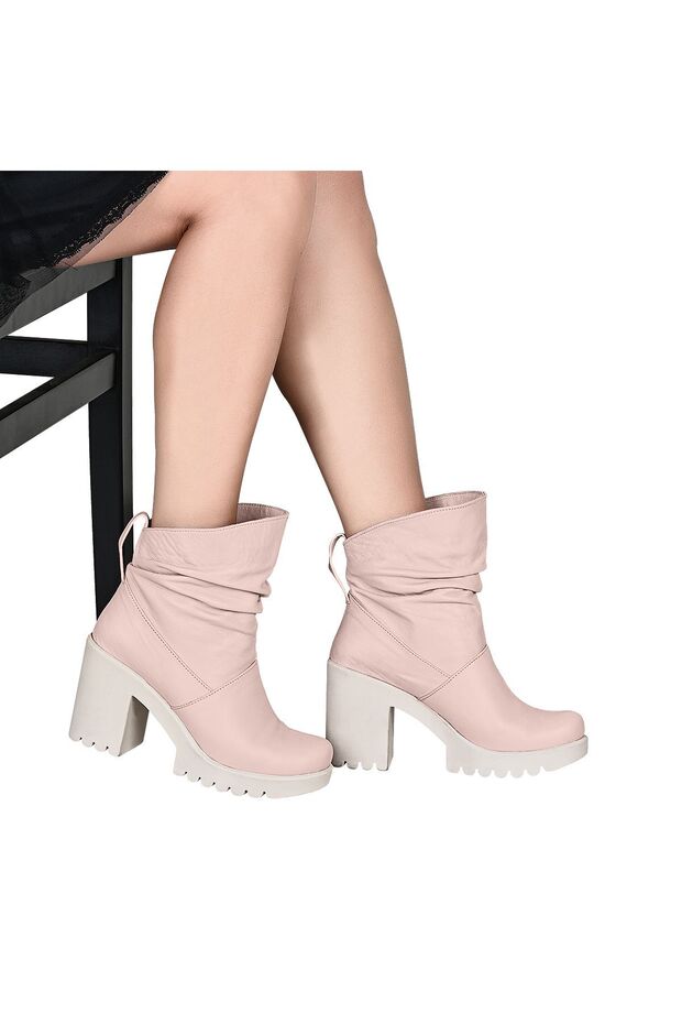 Genuine Leather High Sole Powder Women's Boots