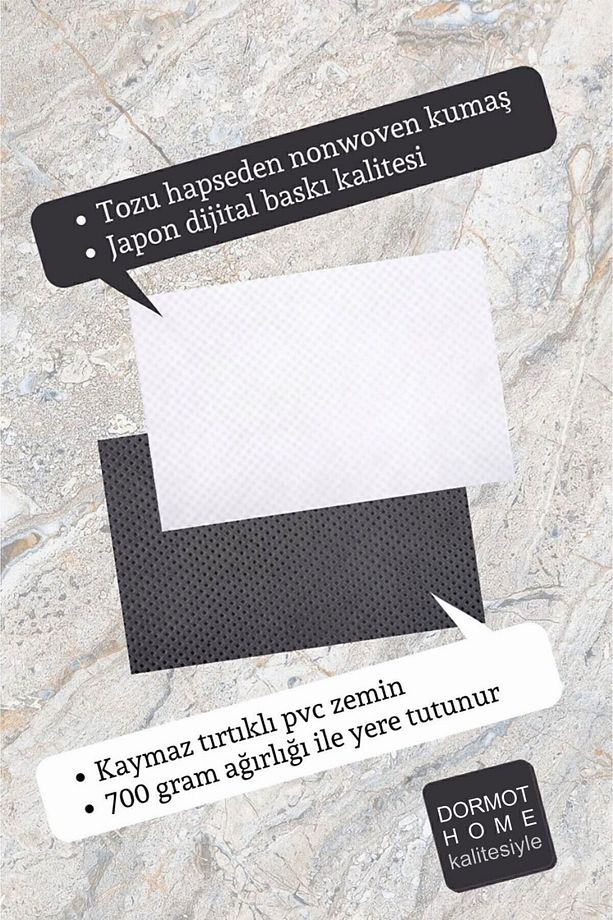Modern Dijital Baskı - Tatlı Çift Paspas - Kapı Önü Paspası 70x45cm - 4