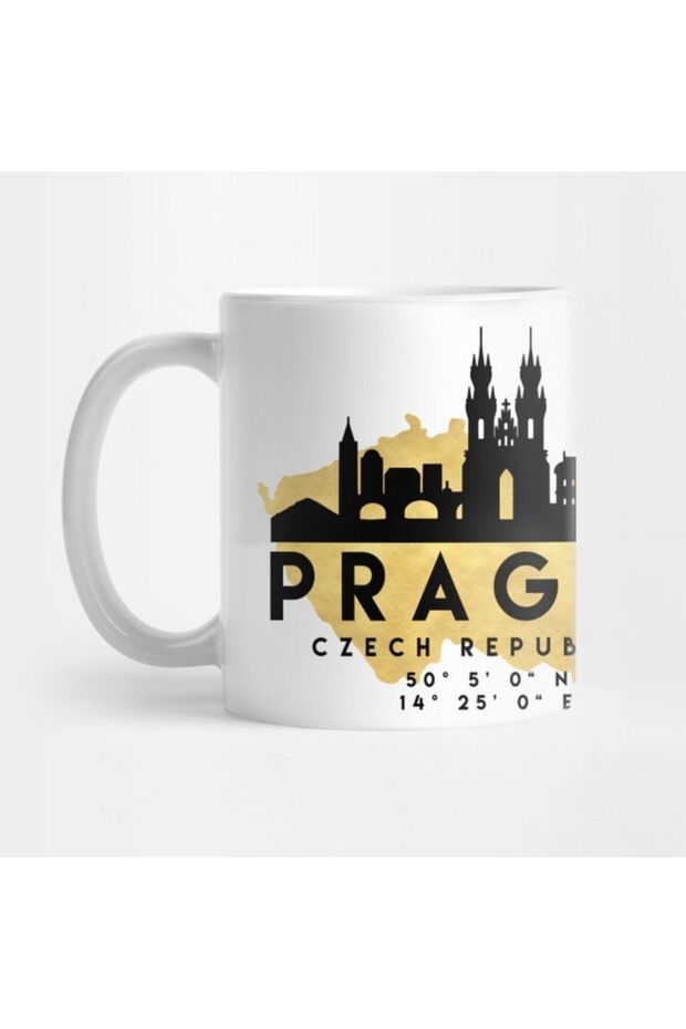Prague Czech Republic Skyline Map Art Trophy, Gift, Dowry, Presentation