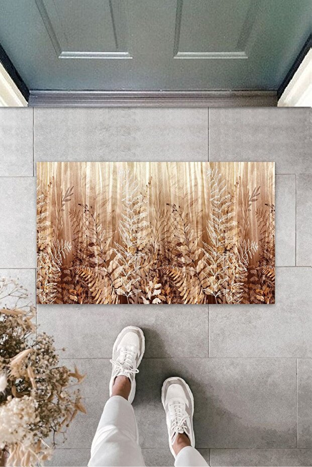 Multi-Purpose Digital Printing Brown Dry Leaf Indoor And Outdoor Doormat